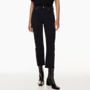 Aritzia Denim Forum The Arlo Hi-Rise Straight Jean Black Eyeliner
